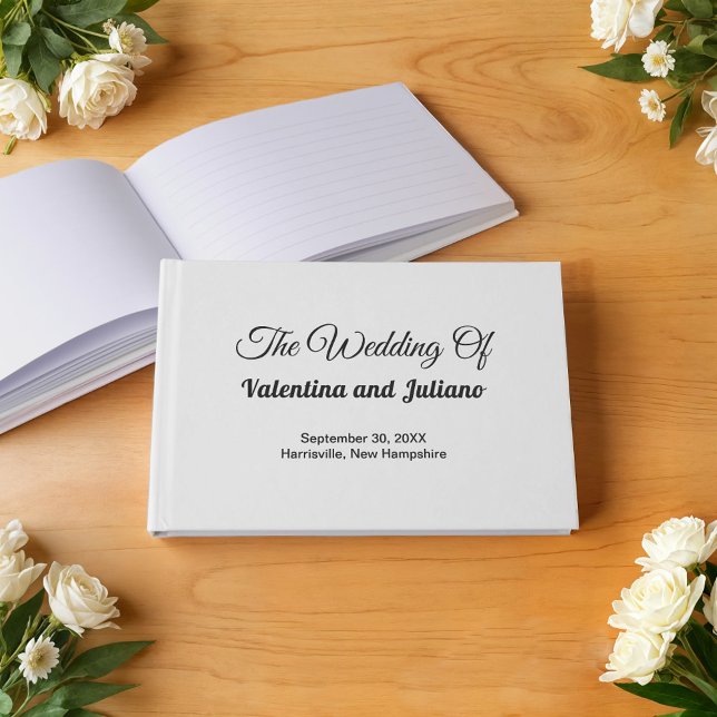Livre d'or de mariage Noir et Blanc (Typography style black and white wedding guest book)