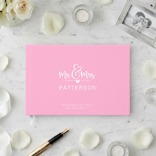 Livre d'or de mariage personnalisé avec nom en ros