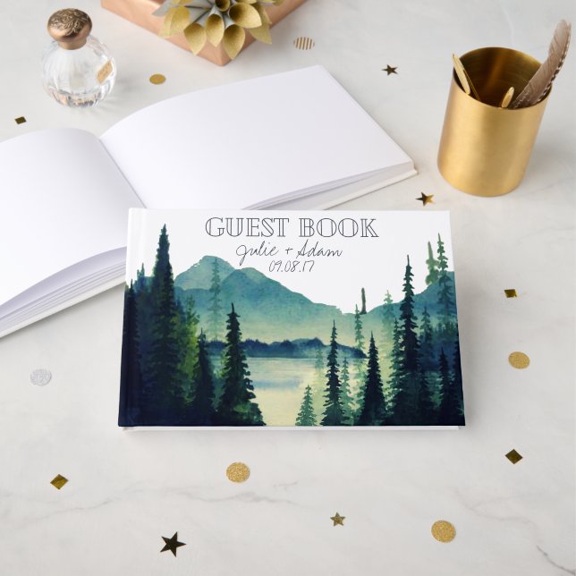 Livre d'or de mariage personnalisé Camping (Recto ouvert)