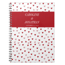 Livre d'or de mariage personnalisé Cœurs Rouges Mi
