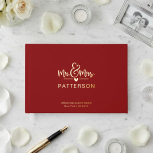 Livre d'or de mariage personnalisé M. et Mme nom v