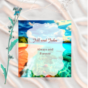 Livre d'or de mariage plage personnalisé