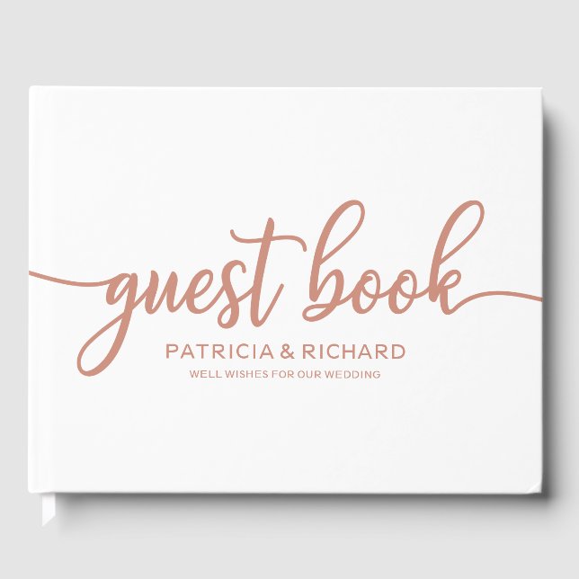 Livre d'or de mariage Rose Gold Chic Calligraphie (Recto)
