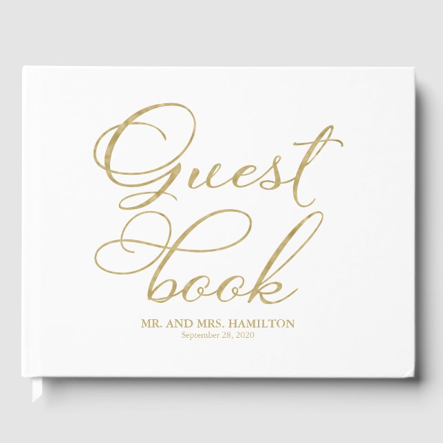 Livre d'or de mariage simple calligraphie élégante (Recto)