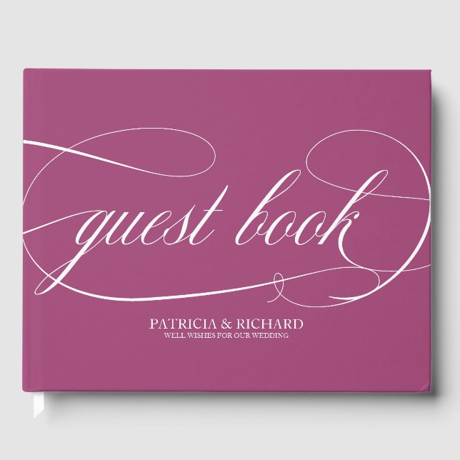 Livre d'or de mariage Simple Chic Cassis (Recto)