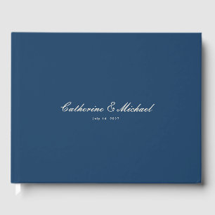 Livre d'or de mariage simple et joli bleu marine p