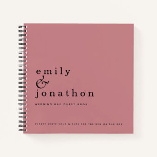 Livre d'or de mariage simple minimaliste rose pous