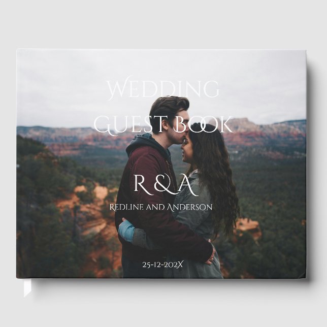 Livre d'or de mariage simple moderne avec monogram (Recto)
