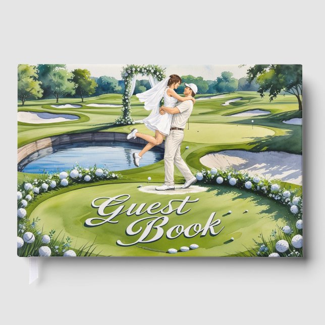Livre d'or de mariage sur le thème du golf (Recto)