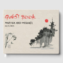 Livre d'or de mariage sur le thème japonais