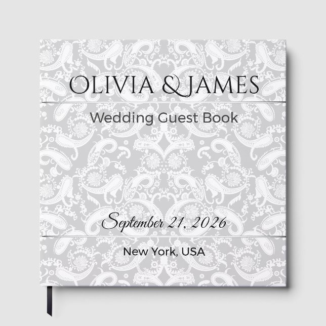 Livre d'or de mariage sur mesure Élégant Luxe (Recto)