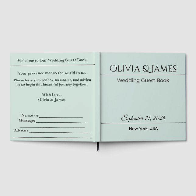 Livre d'or de mariage sur mesure minimal élégant (Complet)