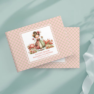 Livre d'or de naissance de fille aux fleurs de fée