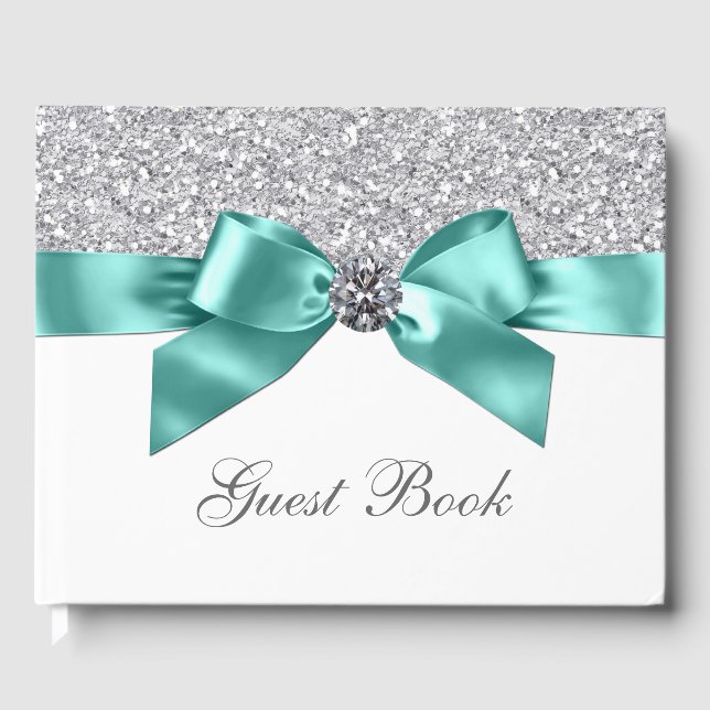 Livre d'or de naissance mariage bleu sarcelle arge (Recto)