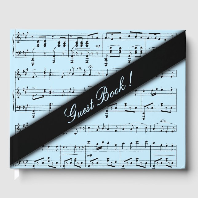 Livre d'or de partitions de musique bleue (Recto)