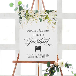 Livre d'or de photo instantanée Sign Fleurs Roses 