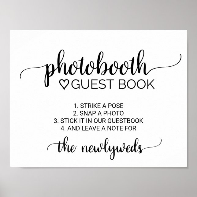 Livre d'or de photobooth à calligraphie noire simp (Devant)