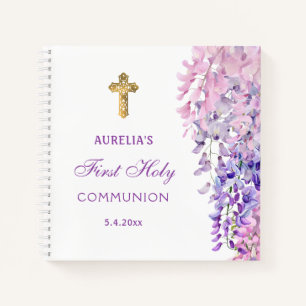 Livre d'or de première communion à fleurs de glyci