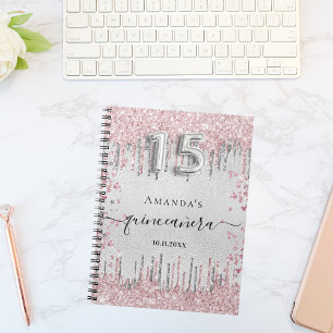 Livre d'or de Quinceanera parties scintillant rose