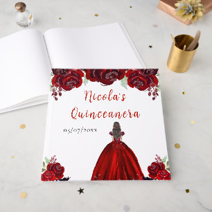 Livre d'or de Quinceanera princesse aux cheveux br