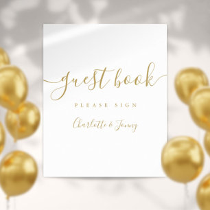 Livre d'or de signature de script Gold