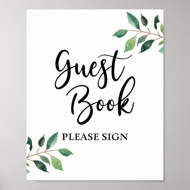 Livre d'or de verdure pour mariage ou fête (Devant)