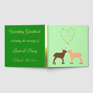 Livre D'or Deer Couple et Daisy Heart Mariage personnalisé