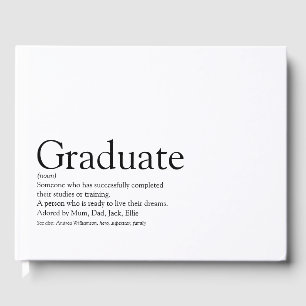 Livre D'or Définition de diplômé personnalisée noir et blanc
