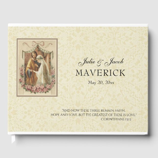 Livre D'or Dentelle de mariage Vintage traditionnelle (Recto)