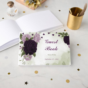 livre d'or des fleurs violettes profondes et légèr