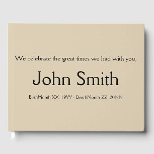 Livre d'or des funérailles beiges ordinaires et ba