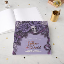 Deux cœurs un amour, mariage gothique violet