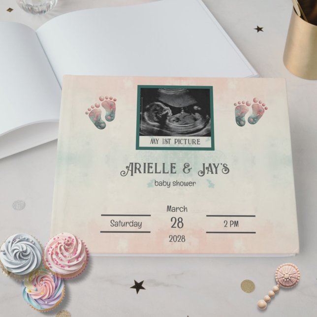 Livre D'or "Devinez qui" Genre Révéler Baby shower Ultrasound (Customize Ultrasound Baby Shower "Guess Who" Guest Book)