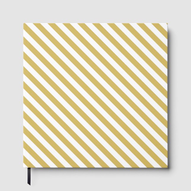 Livre D'or Diagonal golden yellow and white stripes pattern (Recto)