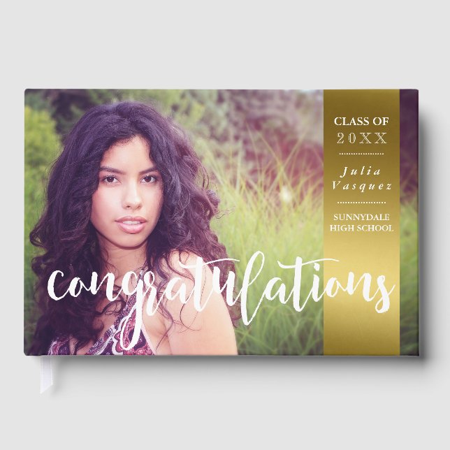 Livre D'or Diagramme Gold & Diamonds Photo personnalisée Grad (Recto)