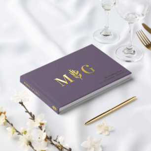 Livre D'or Dim Lavender Berry Twig 2 Mariage Monogramme initi