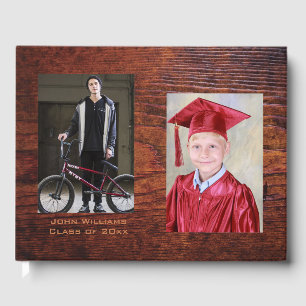 Livre D'or Diplôme Antique Vintage Bois Cadre photo