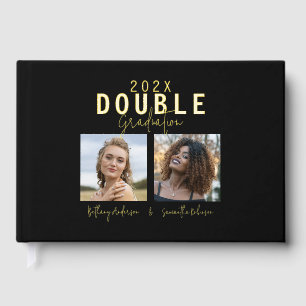 Livre D'or Diplômé Double Célébration Moderne