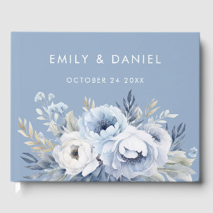 Livre D'or Divine Bleu magnifique Mariage Floral