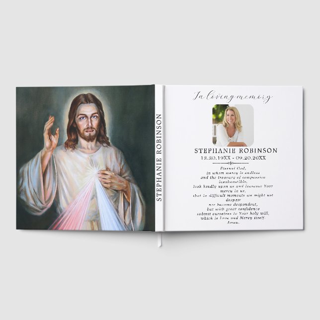 Livre D'or Divine Mercy Prayer Catholic Jesus Memorial (Complet)