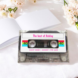 Livre D'or DJ 80s amusant Cassette Tape 40e anniversaire invi