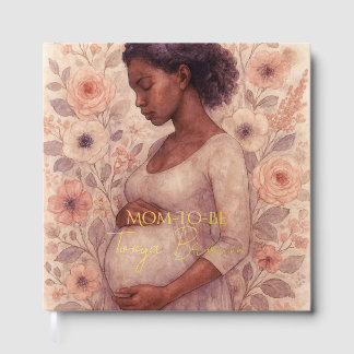 Livre D'or Douce Baby Shower Floral Aquarelle Noir