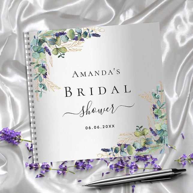 Livre d'or douche nuptiale eucalyptus argent (Créateur téléchargé)