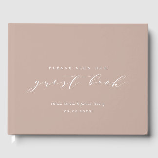 Livre D'or Doux Linge Rose rose moderne Mariage personnalisab