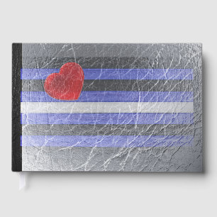 Livre D'or Drapeau de fierté en cuir SlipperyJoe's noir bleu