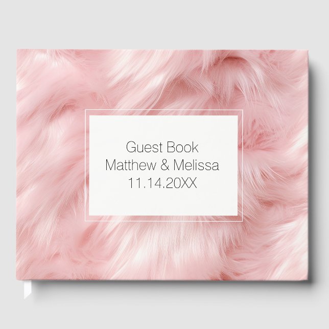 Livre D'or Dreamy Blush Rose Animal Mariage de fourrure (Recto)