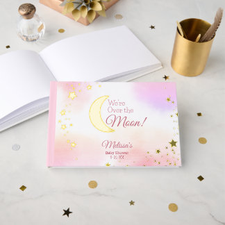 Livre D'or Dreamy Over the Moon Rose Girl Baby shower