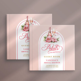 Livre D'or Dreamy petals and prosecco blush gold sign book