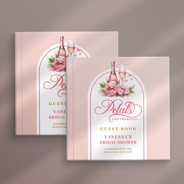 Livre D'or Dreamy petals and prosecco blush gold sign book (Dreamy petals and prosecco blush gold sign book)
