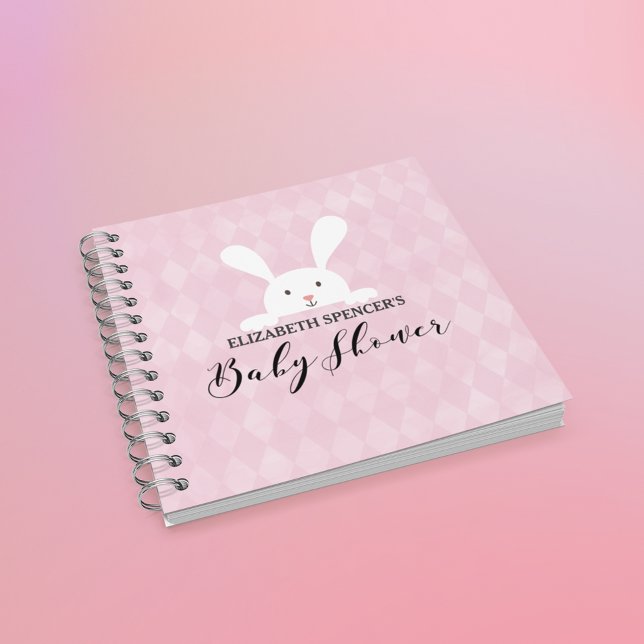 Livre d'or du Baby shower de lapin blanc en diaman (Créateur téléchargé)